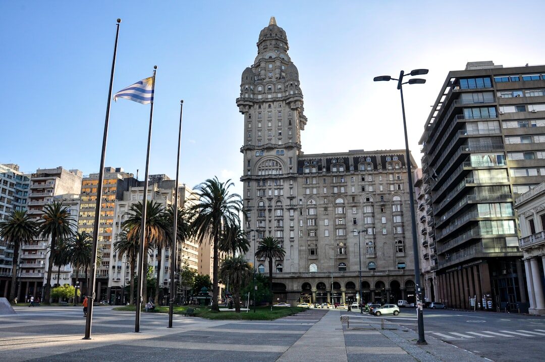 Historic plaza and government building in Montevideo, Uruguay