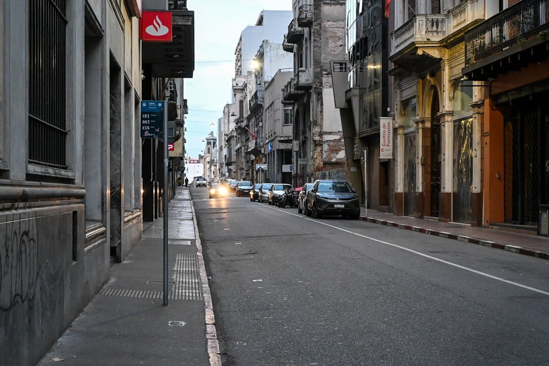 old streets of montevideo at night