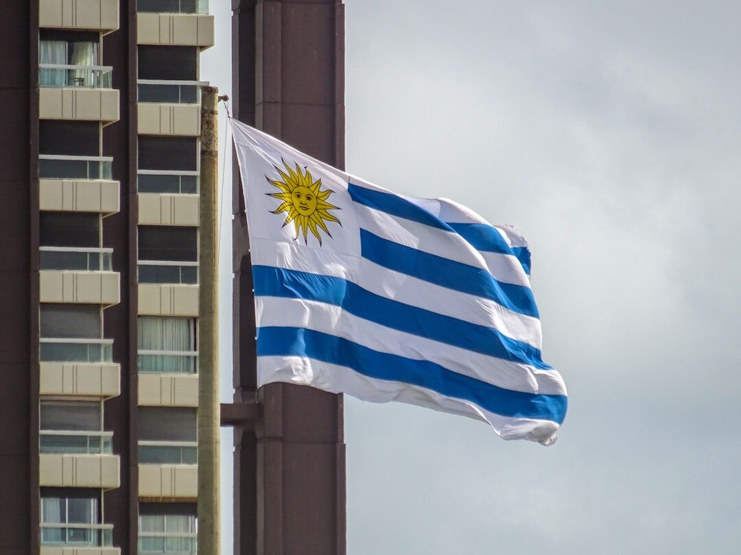 uruguayan flag waving